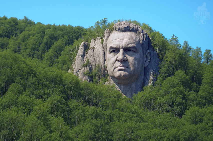 Piatra Bulzului cu chipul lui Cătălin Cherecheș