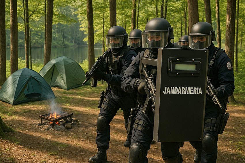 Camping ilegal pe malul lacului Baraj Firiza