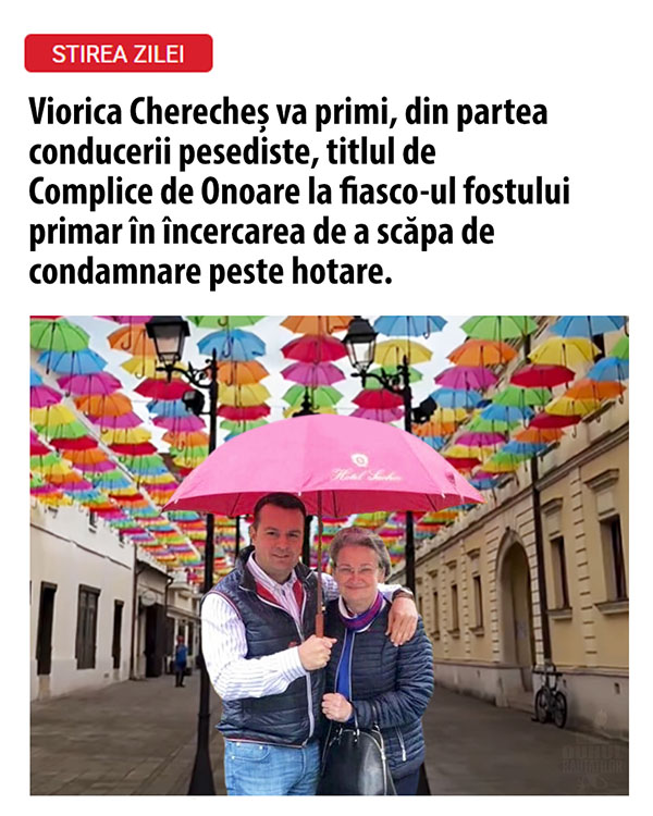 Viorica Cherecheș desemnată Complice de Onoare de către conducerea PSD